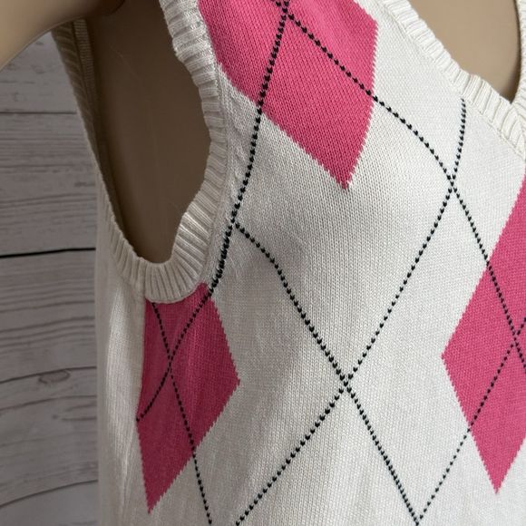 IZOD Sweater Vest Argyle Classic 100% Cotton Golf Preppy - Picture 5 of 12
